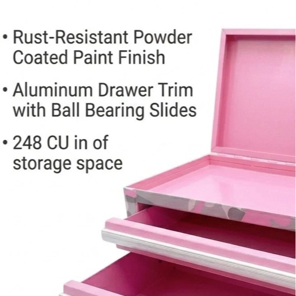 Kobalt Mini Pink Camo 2-Drawer Tool Box NEW Crafts Grooming CUTE